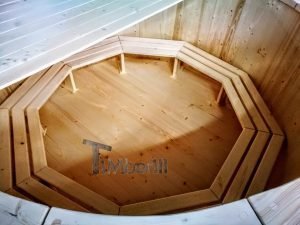 Wooden Hot Tub Deluxe Siberian Spruce With External Wood Burner (6)
