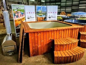 Wood Fired Hot Tub Square Rectangular Model With External Wood Burner (12)
