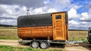 Mobile Rectangular Outdoor Sauna On Wheels Trailer (2)