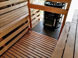 Mobile Rectangular Outdoor Sauna On Wheels Trailer (43)
