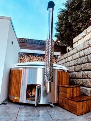 Zintegrowany piec opalany drewnem do balii – 30 kW ze stali nierdzewnej 316