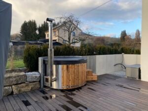 Zintegrowany piec opalany drewnem do balii – 30 kW ze stali nierdzewnej 316
