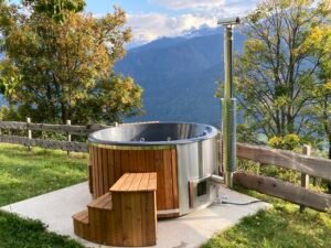 Zintegrowany piec opalany drewnem do balii – 30 kW ze stali nierdzewnej 316