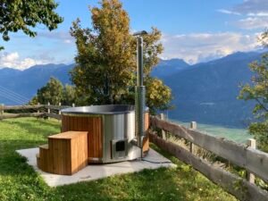 Zintegrowany piec opalany drewnem do balii – 30 kW ze stali nierdzewnej 316